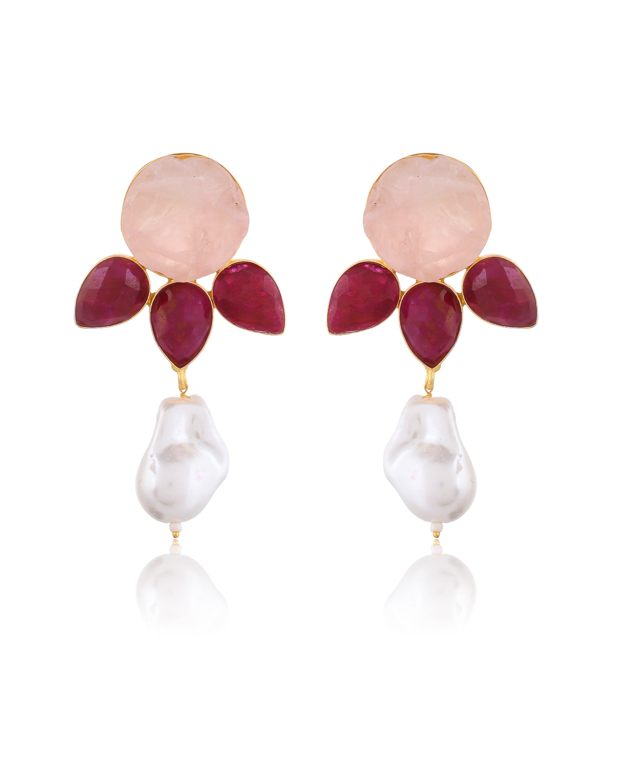 REVOLUTION ROSE QUARTZ EARINGS
